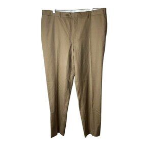 Canali Mens Tan Wool Dress Pants Size 42 Slim Fit